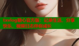 txvlog糖心官方版：记录生活，分享快乐，视频日志伴你成长