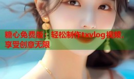 糖心免费版：轻松制作txvlog视频，享受创意无限