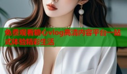 免费观看糖心vlog高清内容平台一站式体验精彩生活