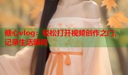 糖心vlog：轻松打开视频创作之门，记录生活瞬间