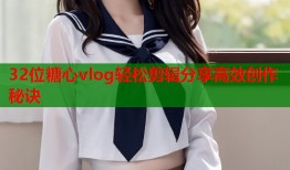 32位糖心vlog轻松剪辑分享高效创作秘诀