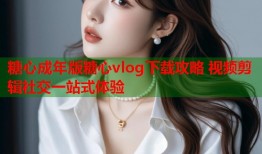 糖心成年版糖心vlog下载攻略 视频剪辑社交一站式体验