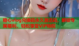 糖心vlog兑换码永久激活码，解锁专属福利，轻松享受VIP特权