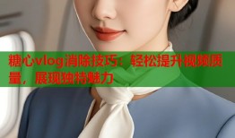 糖心vlog消除技巧：轻松提升视频质量，展现独特魅力