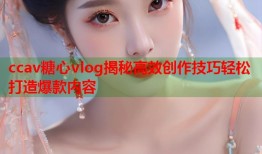 ccav糖心vlog揭秘高效创作技巧轻松打造爆款内容